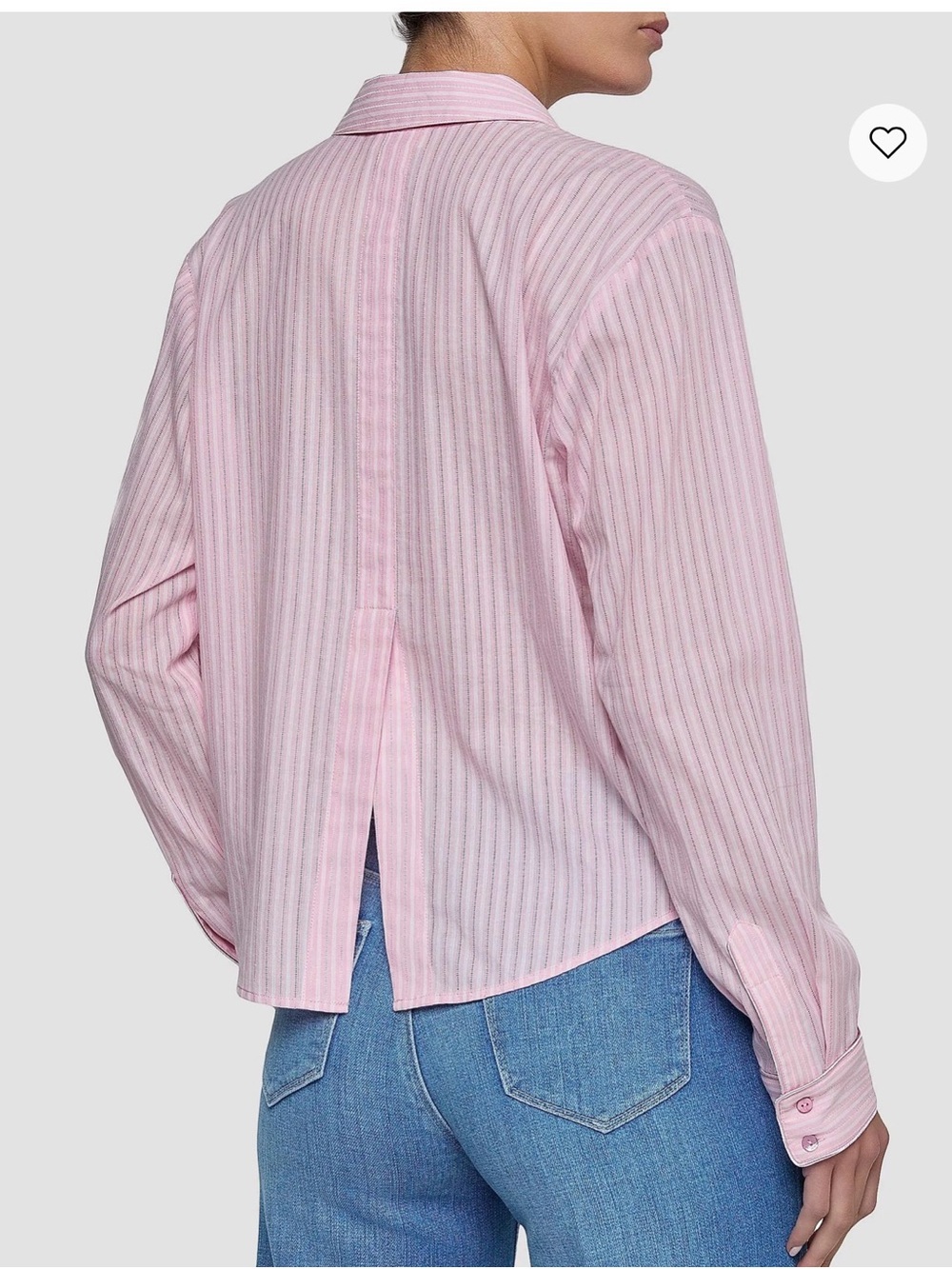 L'AGENCE Cosette Striped Cotton Crop Shirt Size XXL - Picture 3 of 8
